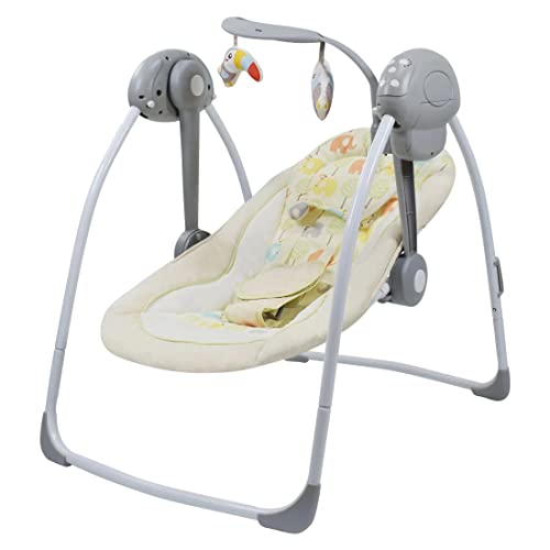 Comfort Portable Baby Swing, Comfort Rocking Chair Electric Infant Rocker with Soothing Music Foldable,Bionic Design, Newborn to Toddler Swing for Babies (25104)