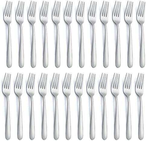 24 Pieces Dinner Forks, Forks Silverware(8 inches), Food Grade Stainless Steel Flatware Forks, Mirror Polished & Dishwasher Safe, Using for Home, Restaurant or Kitchen