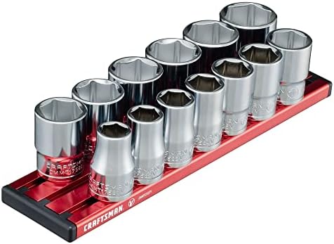 CRAFTSMAN V-SERIES Socket Set, Shallow MM, 1/2 Inch Drive, 13 Piece (CMMT17580V)