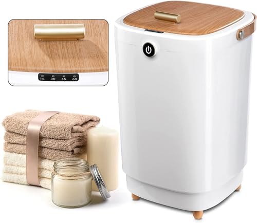 Large Towel Warmers for Bathroom,Luxury Portable Bucket Towel Warmer Fits Up to Two 70"X80" Oversized Towels with Timing Auto Shut Off, Yellow