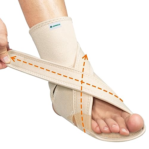 Upgraded Drop Foot Brace for Walking with Shoes - Dual Forefoot Support Plates Adjustable Soft AFO, Foot Drop, TBI, ALS, MS, Bone Fracture, Fits Women & Men (Beige Right, L/XL)