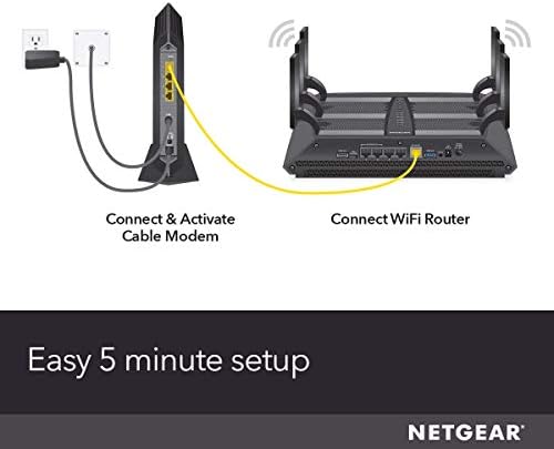 NETGEAR Nighthawk Cable Modem CM1200 - Compatible with All Cable Providers| For Cable Plans Up to 2 Gigabits | 4 x 1G Ethernet Ports | DOCSIS 3.1, Black (Renewed)