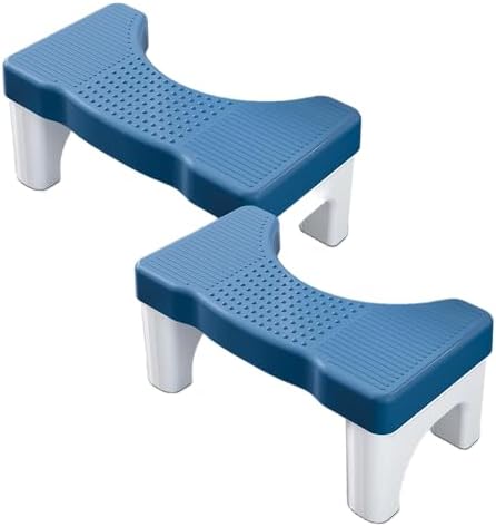 2 Pack Toilet Stool Adult, Portable Poop Stool for Squatting Posture, Non-Slip Potty Step for Adults, Toilet Poop Foot Stool for Bathroom, Healthy Gifts for Kids Seniors, 2 Pcs