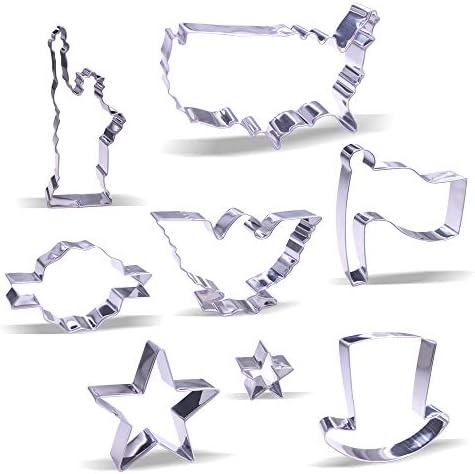 4th of July Cookie Cutter Set - 8 Piece - Stainless Steel