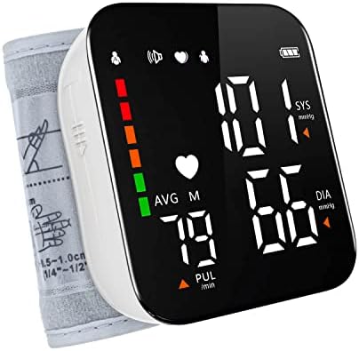 Wrist Blood Pressure Monitor Automatic Talking Wrist Blood Pressure Cuff Digital Full Screen LED Display Bp Machine Adjustable Bp Cuff Voice Broadcast Health Care for Home Use