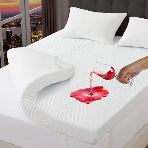 3 Inch Gel Memory Foam Mattress Topper Full Size,Waterproof Mattress Pad Cover for Pressure Relief, Bed Protector Topper with Removable ，Soft & Sleep Peacefully