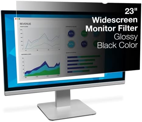 3M Privacy Filter for 23.0 Inch Widescreen Monitor, Reversible Gloss/Matte, Reduces Blue Light, Screen Protection, 16:9 Aspect Ratio (PF230W1B)