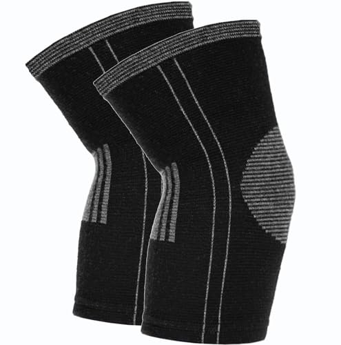 Cotton Compression Knee Sleeves - 2 Support Braces for Arthritis, Meniscus Tear, Joint Pain Relief, Circulation, Swelling, ACL MCL, Post-surgery Recovery - Soft and Comfortable Men & Women