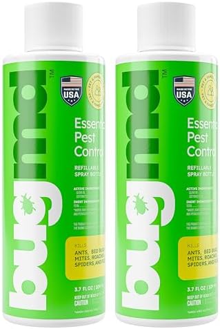 BugMD Pest Control Essential Oil Concentrate (3.7 oz, 2 Pack) - Plant Powered Bug Spray Quick Kills Flies, Ants, Roaches, Mosquitoes, and More