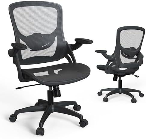Modern Ergonomic Mesh Home Office Computer Desk Chair with Wheels and Height Adjustable Lumbar Support for Adult Student