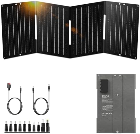 60W Solar Panel Charger Solar Battery High Efficiency Camping Waterproof IP68 Solar Panel with USB and DC Outputs for Portable Power Station,Power Bank, Phone, Laptop
