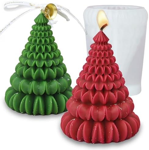 3D Tree Candle Silicone Molds, Origami Christmas Tree Silicone Molds for Epoxy Resin Casting Clay Candle Soap Wax Concrete, Unique Christmas Ornament Molds for DIY Art Craft Table Home Decor