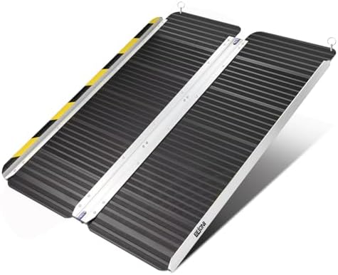 BEJONI 3FT Black Wheelchair Ramp, Folding Non-Slip Portable Aluminum Ramp for Home Steps, Thresholds, Doorways, Handicap Access, 600 LBS Capacity