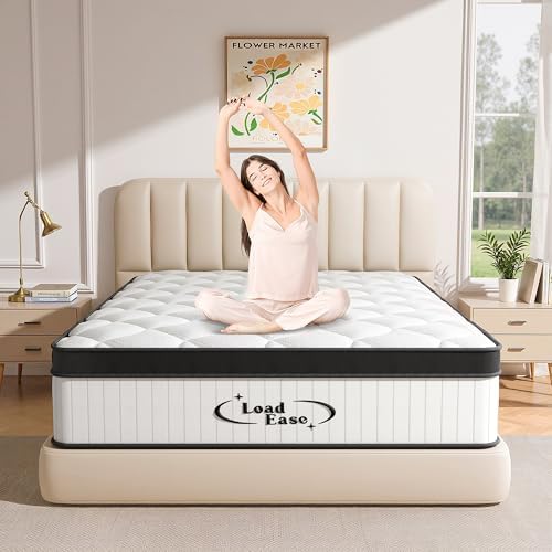 Mattress Queen Size, 12 Inch Queen Hybrid Mattress in a Box, Medium Firm Memory Foam & Individually Wrapped Pocket Springs for Pain Relief, Motion Isolation, Edge Support, 80x60x12