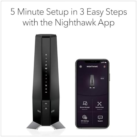 NETGEAR CAX80-100NAR Nighthawk AX6000 6Gbps DOCSIS 3.1 WiFi 6 Cable Modem - Certified Refurbished