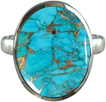 Solid 925 Sterling Silver Ring for Women & Men, Amethyst Ring Gemstone Unique Handcrafted Ring (US Size 5)