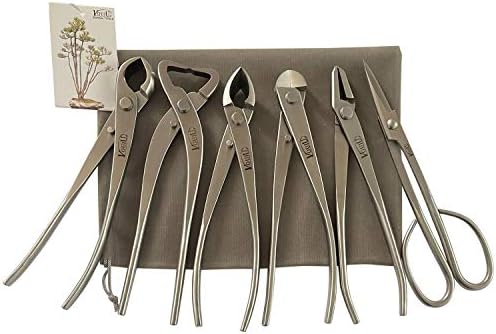 6-Piece Bonsai Tool Set,Knob Cutter,Trunk Splitter,Concave Cutter,Wire Cutter,Jin Pliers,Bonsai Scissors