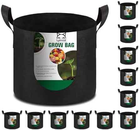 12-Pack 5 Gallon Grow Bags Heavy Duty Thickened Nonwoven Fabric Pots with Durable Handles