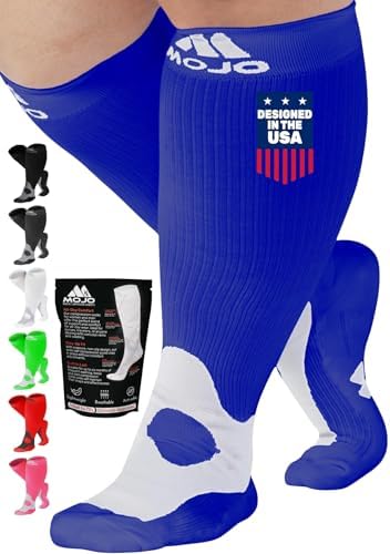 Mojo Unisex Medical Compression Socks 20-30mmHg – Knee High for Pain & Swelling, A601