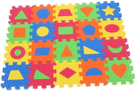 60pcs Interlocking Foam Floor Mats Geometrical Shape Play Mat for Crawling and Game Area Soft Material for Comfort and Safety Nursery and Playroom