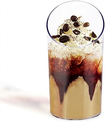 50Pcs Mini Dessert Cups,2.5Oz Clear Plastic Parfait Appetizer Cup,Slanted Round Cup For Desserts,Appetizers,Ice Cream