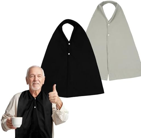 VOPHIA 2 Pack Adult Bib Dining Scarf for Women Microsuede Washable Reusable Food Clothing Protectors Dining Mouth Towel Scarf