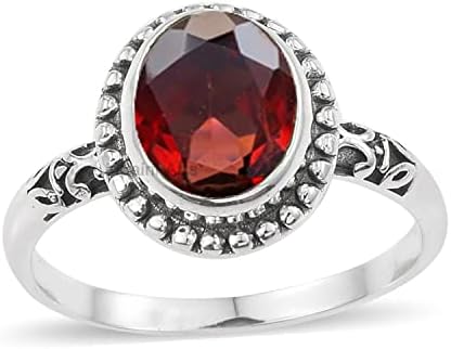 925 Sterling Silver Ring for Womens, Oval Gemstone Unique Handcrafted Ring