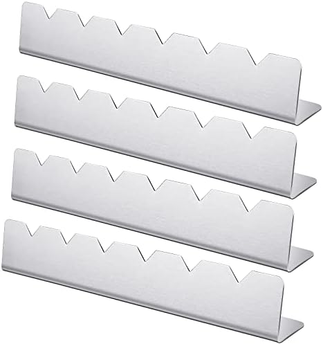 4 Pcs Skewers Holder Stainless Steel Shish Kabob Rack BBQ Long Skewers Rack for Round Flat Wood Metal Bamboo Grilling Accessories 12 Inch