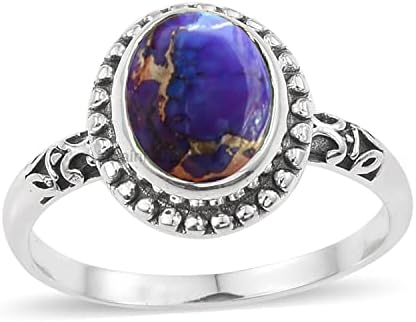 925 Sterling Silver Ring for Womens, Oval Gemstone Unique Handcrafted Ring
