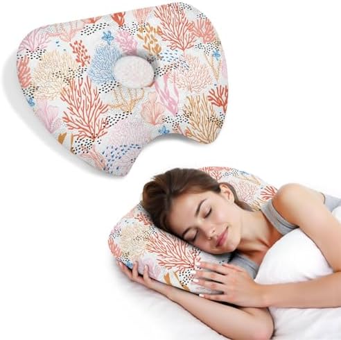 Ear Piercing Pillow for Side Sleepers with Washable Cover Pillows with Holes for Ear Pain,Donut Pillow for Adults CNH Ear Pain Relief Pressure Sores Ear Pillow with Hole in Center