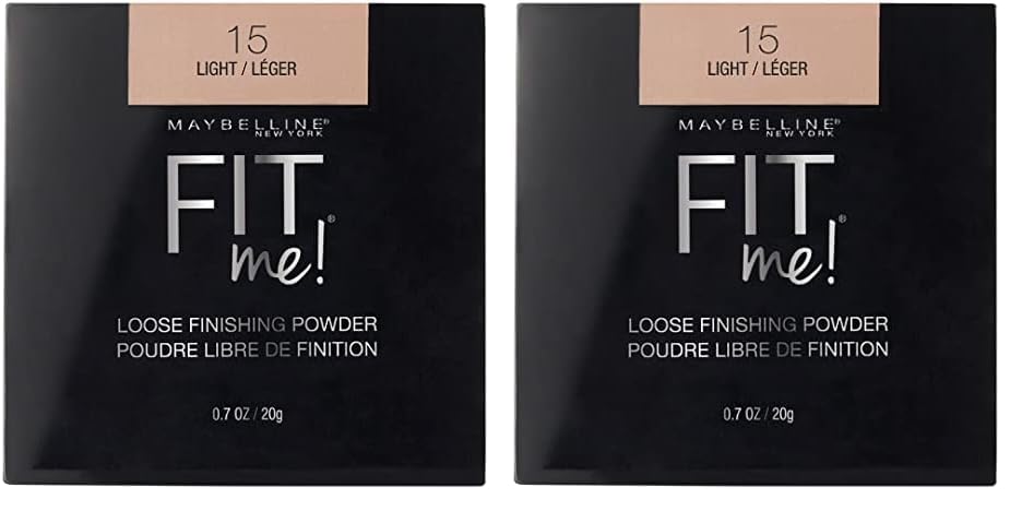 Maybelline Fit Me Loose Setting Powder, Face Powder Makeup & Finishing Powder, Light, 1 Count (Pack of 2)