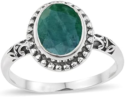 925 Sterling Silver Ring for Womens, Oval Gemstone Unique Handcrafted Ring