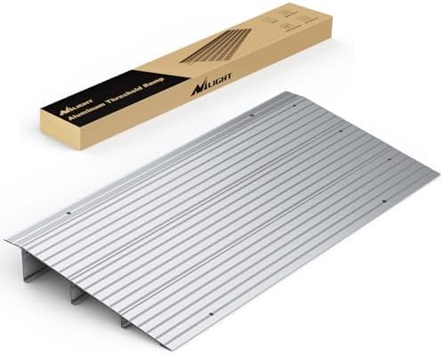 Nilight Door Threshold Ramp, 3" Rise Portable Aluminum Wheelchair Door Entry Ramps for Doorways Stairs Home Steps