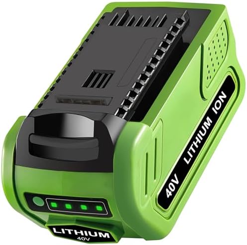 40V 6.0Ah 29252 Replacement for Greenworks 40V Battery Lithium Ion 29252 20202 22262 25312 25322 20642 22272 27062 Battery Compatible with GreenWorks G-MAX Battery 40 Volt Cordless Power (Green)