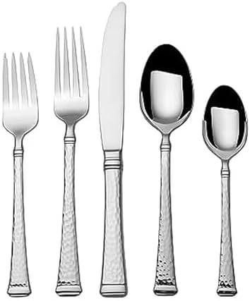 Mikasa Hammered Harmony 18.10 Stainless Steel 65-Piece Cutlery Set, Service For 12