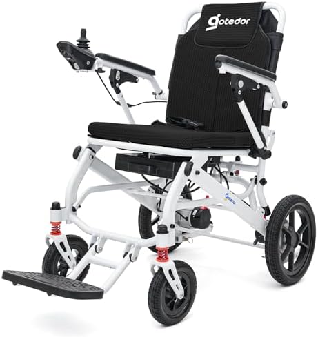 Electric Wheelchairs for Adults,22 Miles Long Travel Range with 2 Lithium Batteries All Terrain Power Wheelchair,Ultra Lightweight 39Lbs Folding Compact Motorized Wheelchair,Airline Approved
