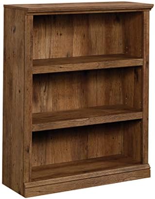 Sauder 3 Tier Book Shelf Wooden Bookcase Multipurpose Bookshelf for Home Office, Living Room, in Vintage Oak