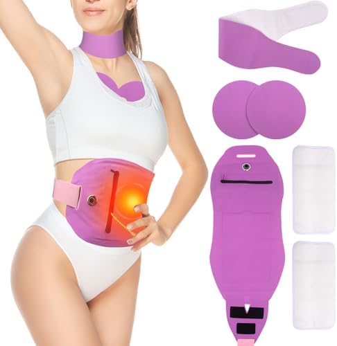 Electronic Heating Castor Oil Pack, Reusable Castor Oil Wrap Set for Waist, Neck & Breast, Assist Absorb Organic Castor Oil for Body, Perfect for Relief Menstrual Pain, Liver Detox and Inflammation