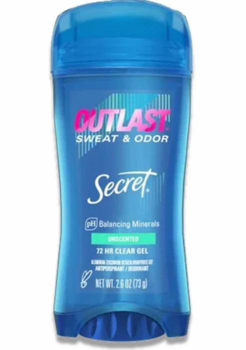 Secret Outlast Xtend Antiperspirant Deodorant, Clear Gel, Unscented, 2.6 Ounce (Pack of 2)