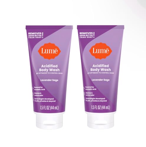 LUME Mini Travel Size Tube Body Wash -Lavender Sage- 1.5 fl oz (pack of 2