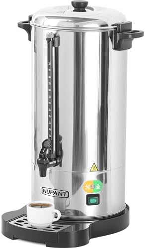 Commercial Coffee Urn 100 Cup/15L Coffee Dispenser with Upgraded Percolator, 304 Stainless Steel Hot Water Urn Beverage Dispenser with Keep Warm Mode, Large Coffee Maker for Catering Party