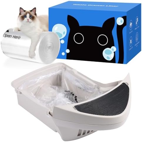 120 Pack Litter Box Robot 3 4 Waste Bags, Self Cleaning Cat Litter Box Robot Waste Liner Bags Replacement, Heavy Duty 9-11 Gallons of Capacity
