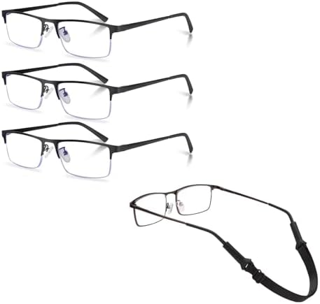 3-Pack Reading Glasses Bundles 4PCS Glasses String Holder Strap