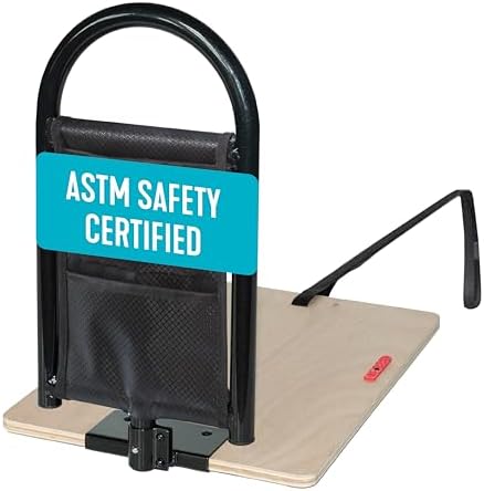 Stander BedCane, Adult Bed Rail and Support Handle, Bedside Safety Elderly Stand Assist with Organizer Pouch, ASTM Safety Approved Bedrail