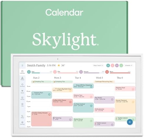 Skylight Calendar: 15-inch Digital Calendar & Chore Chart, Smart Touchscreen Interactive Display for Family Schedules – Wall Mount Included, Great for Organizing Your 2025 Calendar