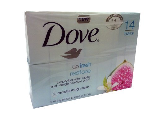 Dove Go Fresh Restore Beauty Bars With Blue Fig And Orange Blossom Scent - 14...