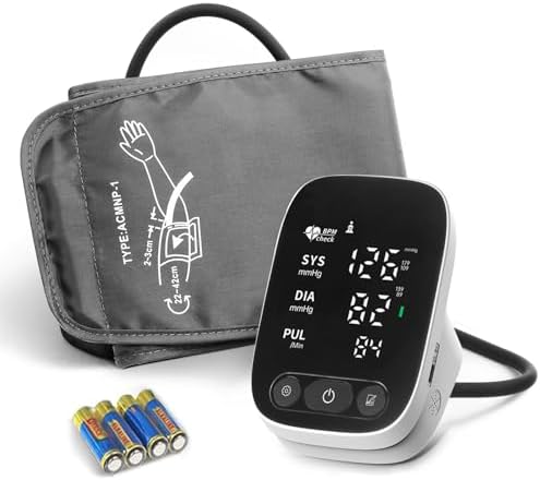huangirl Upper Arm Blood Pressure Monitor, Blood Pressure Monitors for Home Use, Talking Automatic Blood Pressure Monitor LED Color Screen Large BP Cuff 8.7-17 Inche for 2 Users
