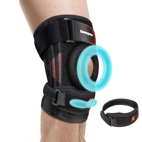 2-in-1 Professional Knee Brace for Pain Relief,Adjustable Knee Support with Patella Pad & Side Stabilizers, Compression Knee Sleeve for Meniscus Tear, ACL, Joint Pain, Runner, Workout-Men & Women