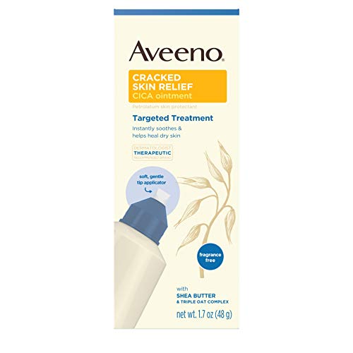 Aveeno Cracked Skin Relief CICA Ointment with Shea Butter and Triple Oat Complex, Petrolatum Skin Protectant for Dry and Sensitive Skin, Fragrance-Free and Steroid-Free, 1.7 oz