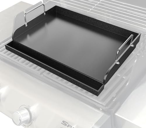 Cast Iron Griddle for Gas Grill, Nanoceramic Nonstick Flat Top Griddle Insert for Outdoor Gas Grill